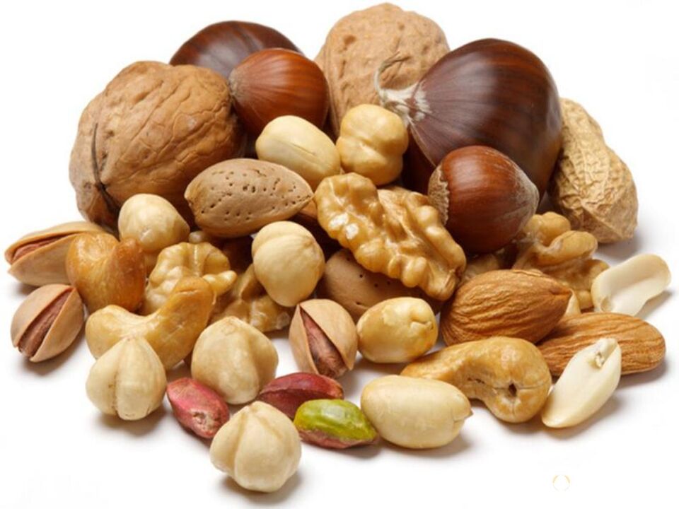 Nueces para estimular la potencia.
